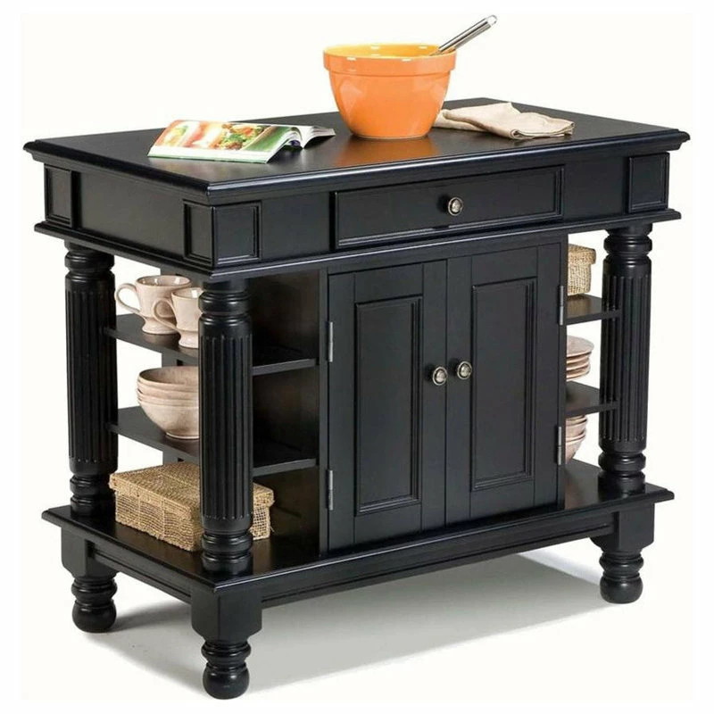 Homestyles Americana Wood Kitchen Island In Black 3 Homestyles Americana Wood Kitchen Island In Black