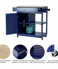 Glitzhome 34.25''H Wooden Basic Kitchen Island, 1 Drawer And 1 Door And 2 Tier, Navy Blue 19 Glitzhome 34.25''H Wooden Basic Kitchen Island, 1 Drawer And 1 Door And 2 Tier, Navy Blue -Coast2Coast shop 9a717f5500d6ba34 4113 w800 h800 b1 p0