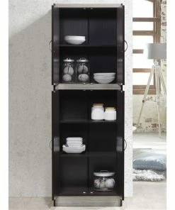 Home Square 4 Shelf Kitchen Pantry Set In Chocolate-Grey (Set Of 2) -Coast2Coast shop 9aa19a3d01cbf71b 1249 w800 h800 b0 p0