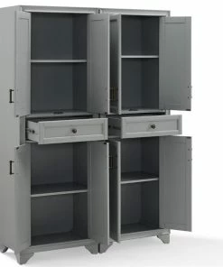 Pemberly Row 4 Door Pantry Set In Distressed Gray (Set Of 2) -Coast2Coast shop 9b81a8ae01728a3e 3800 w800 h800 b1 p0