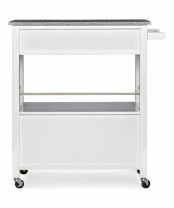 Linon Home Decor Products Linon Cameron Wood Granite Top Kitchen Cart In White -Coast2Coast shop 9bb1c12f040083ce 5645 w800 h800 b1 p0