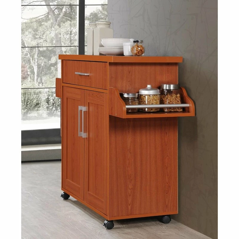 Hodedah Import Inc. Microwave Cart, Cherry 5 Hodedah Import Inc. Microwave Cart, Cherry - Image 3