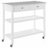 Crosley Chloe Stainless Steel Top Kitchen Island Cart, White/Stainless Steel -Coast2Coast shop 9c21a5850f73b83d 4808 w800 h800 b1 p0
