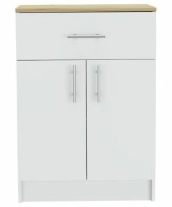 FM FURNITURE Oxford Pantry Cabinet/White/Light Oak