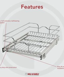 Rev-A-Shelf Single Tier Bottom Mount Pull Out Steel Wire Organizer, 14.4" 12 Rev-A-Shelf Single Tier Bottom Mount Pull Out Steel Wire Organizer, 14.4" -Coast2Coast shop 9db1f028025857b6 8034 w800 h800 b0 p0