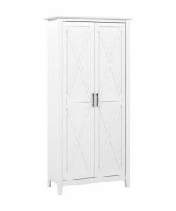 Bush Business Furniture Key West Kitchen Pantry Cabinet In Pure White Oak - Engineered Wood