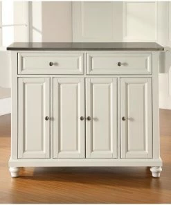 Crosley Cambridge Stainless Steel Top Kitchen Island, White Finish 11 Crosley Cambridge Stainless Steel Top Kitchen Island, White Finish -Coast2Coast shop a141d0b506463422 2037 w800 h800 b0 p0
