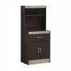 Hodedah Import Inc. Hodedah 54" Tall Open Shelves 2-Door 1-Drawer Kitchen Cabinet In Chocolate Wood -Coast2Coast shop a2d1624600c440c1 0702 w800 h800 b1 p0