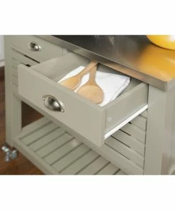 Linon Home Decor Products Linon Robbin Wood Kitchen Storage And Prep Cart In Gray -Coast2Coast shop a311f5980f6d7686 3208 w800 h800 b0 p0