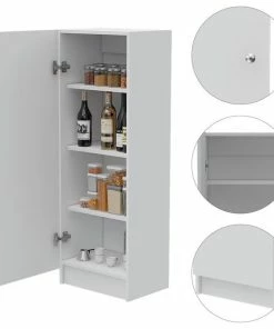 Home Square Belleria 47" High Pantry Cabinet In White - Set Of 2 -Coast2Coast shop a491edb903ad2cfb 6490 w800 h800 b1 p0
