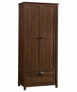 Decorn Traditional Pantry Cabinet, Drawer & 2 Doors With Inner Shelves, Rustic Walnut