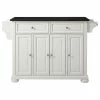 Crosley Alexandria Solid Black Granite Top Kitchen Island, White