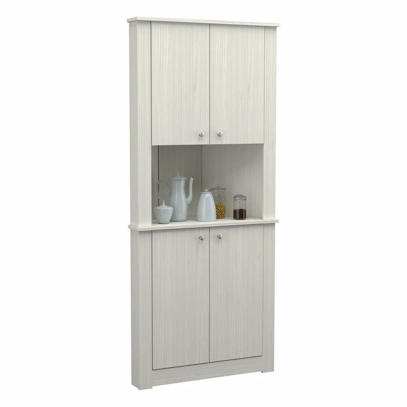 Inval America Inval 4-Door Engineered Wood Corner Pantry Storage Cabinet In Washed Oak 5 Inval America Inval 4-Door Engineered Wood Corner Pantry Storage Cabinet In Washed Oak - Image 3