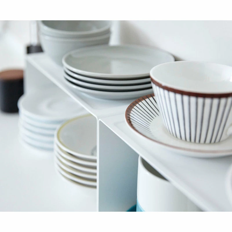 Yamazaki Home Stackable Countertop Shelf, Steel, Small, Holds 6.6 Lbs, Stackable, White, Small 10 Yamazaki Home Stackable Countertop Shelf, Steel, Small, Holds 6.6 Lbs, Stackable, White, Small - Image 9