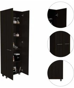 HomeRoots Thea Black Pantry Cabinet 12 HomeRoots Thea Black Pantry Cabinet -Coast2Coast shop abd1a915026c350b 2529 w800 h800 b1 p0