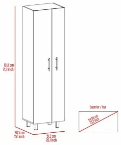 FM FURNITURE Norway Broom Closet Pantry, White 14 FM FURNITURE Norway Broom Closet Pantry, White -Coast2Coast shop abd1ad4c03515875 1865 w800 h800 b1 p0