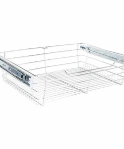 Hardware Resources Closet Pullout Basket, Chrome, 16"x17"x6"