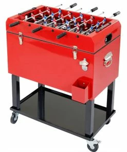 Clevr 68 Quart Rolling Foosball Cooler Ice Chest