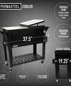 Permasteel, Inc Permasteel 80 Quart Portable Rolling Patio Cooler, Black 13 Permasteel, Inc Permasteel 80 Quart Portable Rolling Patio Cooler, Black -Coast2Coast shop adc1f71f00c8d587 4603 w800 h800 b0 p0
