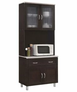 Pemberly Row Kitchen Cabinet In Chocolate Gray