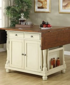 Coaster Home Furnishings Coaster Slater Drop Leaf Kitchen Island In Brown And Buttermilk -Coast2Coast shop ae61c16500d6c5dd 4244 w800 h800 b0 p0