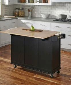 Hawthorne Collections Wood Top Kitchen Cart In Black -Coast2Coast shop ae917f1b0892a5c9 3174 w800 h800 b0 p0