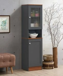 Hodedah Import Inc. 63" Tall Open Shelf Enclosed Storage Kitchen Pantry, Gray-Oak 9 Hodedah Import Inc. 63" Tall Open Shelf Enclosed Storage Kitchen Pantry, Gray-Oak -Coast2Coast shop aef1758c0112b6ae 1910 w800 h800 b0 p0