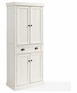 Pemberly Row 4 Door Coastal Pantry In White