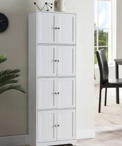 Pilaster Designs Bushnell 4 Tier Wood Kitchen Pantry Storage Cabinet, White, Standard 6 Pilaster Designs Bushnell 4 Tier Wood Kitchen Pantry Storage Cabinet, White, Standard -Coast2Coast shop afb134de0fb2b194 6892 w800 h800 b0 p0