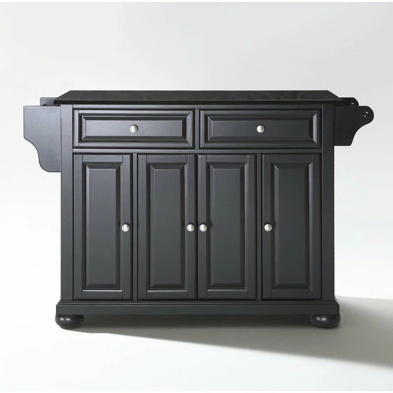 Crosley Alexandria Solid Black Granite Top Kitchen Island, Black 4 Crosley Alexandria Solid Black Granite Top Kitchen Island, Black - Image 2