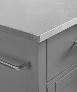 Crosley Savannah Stainless Steel Top Full-Size Kitchen Island Cart, Gray -Coast2Coast shop b261e00e0f73b8aa 4547 w800 h800 b0 p0