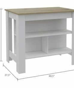 DEPOT ESHOP LLC Delos Kitchen Island, White / Honey -Coast2Coast shop b331518b00902e6e 4901 w800 h800 b1 p0