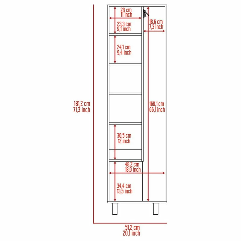 FM FURNITURE Norway Broom Closet Pantry, White 9 FM FURNITURE Norway Broom Closet Pantry, White - Image 7