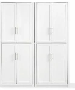 Crosley Savannah Tall Wooden Shaker Pantry In White (Set Of 2) -Coast2Coast shop b3b148e801bec657 9053 w800 h800 b1 p0