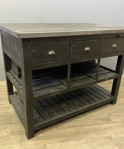 Crafters And Weavers Barlow Crate Kitchen Island Rustic Black And Zinc Top -Coast2Coast shop b5715b780262f97f 8502 w800 h800 b0 p0
