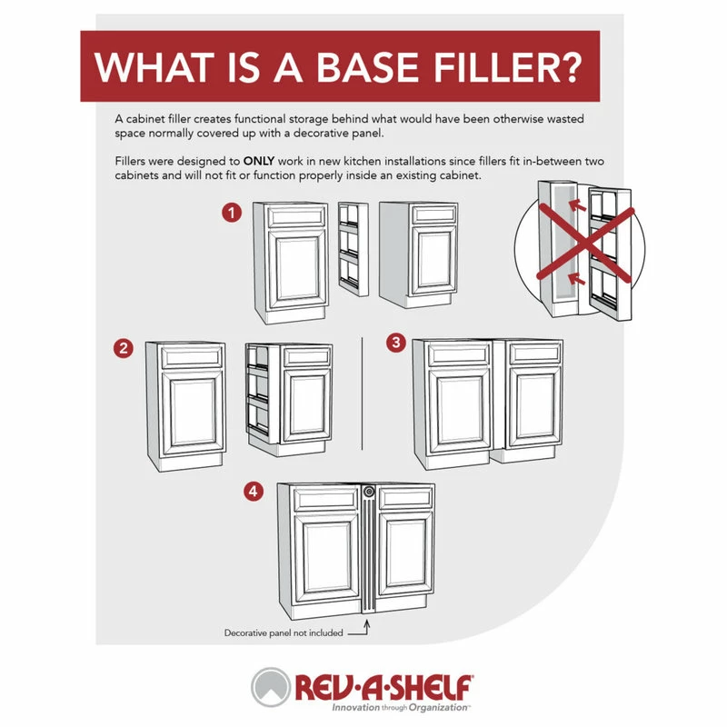 Rev-A-Shelf Wood Base Filler Pull Out Organizer For New Kitchen Applications, 9" 6 Rev-A-Shelf Wood Base Filler Pull Out Organizer For New Kitchen Applications, 9" - Image 4