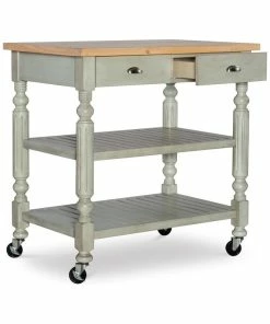 Riverbay Furniture Wood Kitchen Cart In Gray -Coast2Coast shop b6e1d9700fd06569 1436 w800 h800 b1 p0