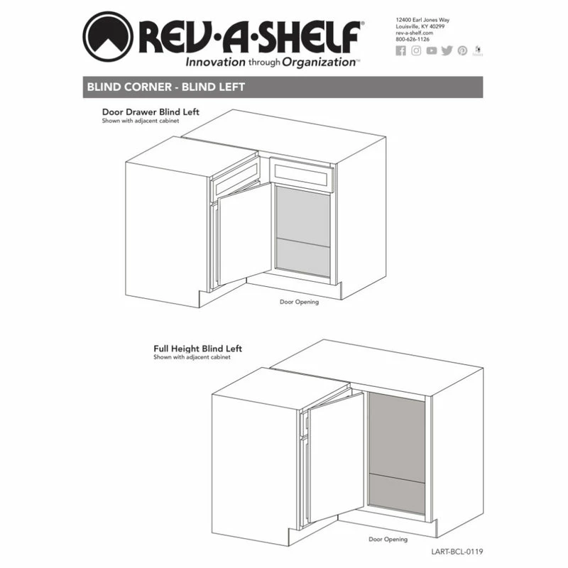 Rev-A-Shelf Solid Surface 2-Shelf Blind Corner Organizer For Blind Left Cabinet, 33" 8 Rev-A-Shelf Solid Surface 2-Shelf Blind Corner Organizer For Blind Left Cabinet, 33" - Image 6