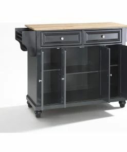 Crosley Cambridge Natural Wood Top Kitchen Island, Black Finish -Coast2Coast shop b821c73406463292 2099 w800 h800 b1 p0
