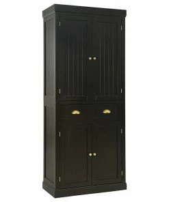 Gymax Kitchen Cabinet Pantry Cupboard Freestanding W/Shelves Espresso