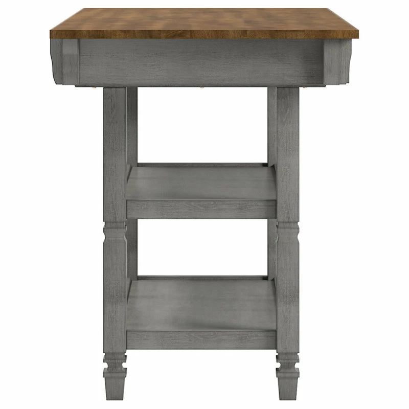 Inspire Q Harvey Two-Tone Kitchen Island Buffet, Antique Grey 5 Inspire Q Harvey Two-Tone Kitchen Island Buffet, Antique Grey - Image 3