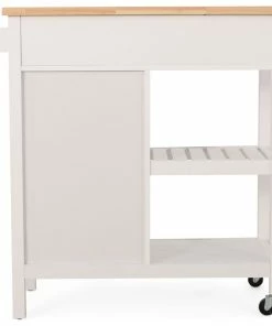 GDFStudio Marlon Kitchen Cart With Wheels, White, Natural 18 GDFStudio Marlon Kitchen Cart With Wheels, White, Natural -Coast2Coast shop ba21d4c80f906800 8737 w800 h800 b1 p0