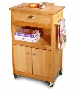 Catskill Craftsmen Catskill Birch Hardwood Cuisine Butcher Block Kitchen Cart In Natural
