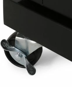 GDFStudio Negley Contemporary Kitchen Cart With Wheels, Black + Natural -Coast2Coast shop bb21543f00e60c6e 8981 w800 h800 b0 p0