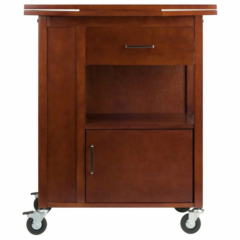 Winsome Gregory Transitional Solid Wood Kitchen Cart In Walnut 5 Winsome Gregory Transitional Solid Wood Kitchen Cart In Walnut - Image 3