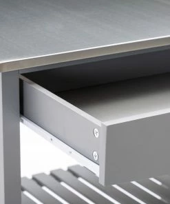 Boraam Industries, Inc. Holland Kitchen Cart With Stainless Steel Top, Gray -Coast2Coast shop bf11691f0de9757b 0882 w800 h800 b0 p0