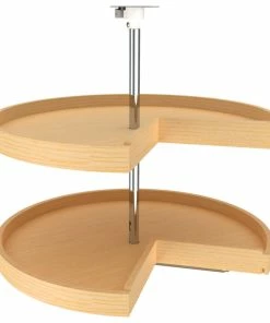 Rev-A-Shelf Banded Wood Pie Cut 2-Shelf Lazy Susans For Corner Base Cabinets