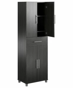 Decorn Modern Pantry Storage Cabinet, 4 Doors And Spacious Drawer, Nightfall Oak -Coast2Coast shop c25108280152f813 7105 w800 h800 b1 p0