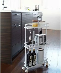 Yamazaki Home Rolling Cart, Steel, Holds 6.6 Lbs, Wheels, White 5 Yamazaki Home Rolling Cart, Steel, Holds 6.6 Lbs, Wheels, White -Coast2Coast shop c2a1a89a06bbb07a 9646 w800 h800 b0 p0