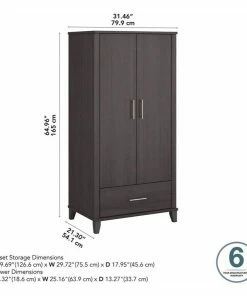 Bush Business Furniture Somerset Tall Kitchen Pantry Cabinet In Storm Gray - Engineered Wood -Coast2Coast shop c2c1786e020c9142 0940 w800 h800 b1 p0